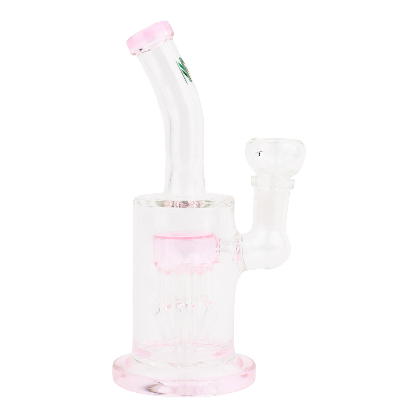 Allied International Pink Tilted Tree Perc Bong 7in
