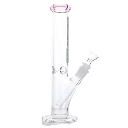 E420 Pink Tip Straight Tube Bong 10in