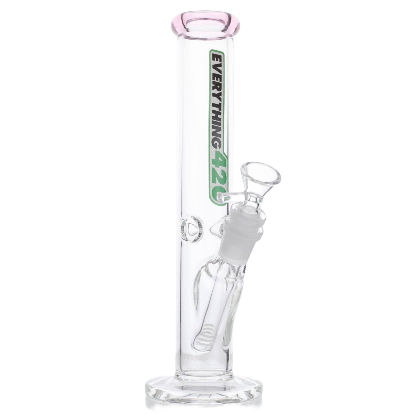 E420 Pink Tip Straight Tube Bong 10in