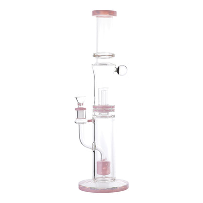 Pink Tower Of Power Percolator Bong 16in