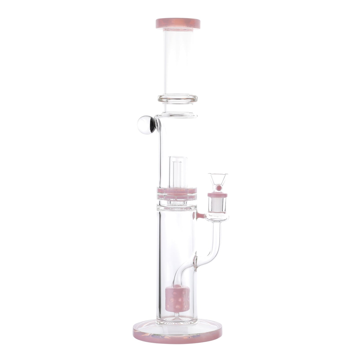 Royal Glass Pink Tower of Power Percolator Bong 16in