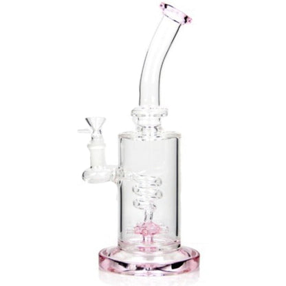 Amy Pink Twisted Coil Bong 12in