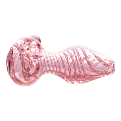 Pink Twisted Glass Pipe 4in Borosilicate Spoon