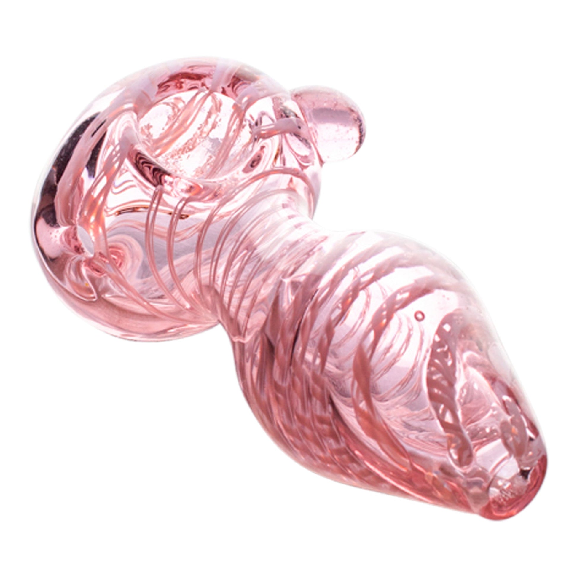 Pink Twisted Glass Pipe 4in Borosilicate Spoon