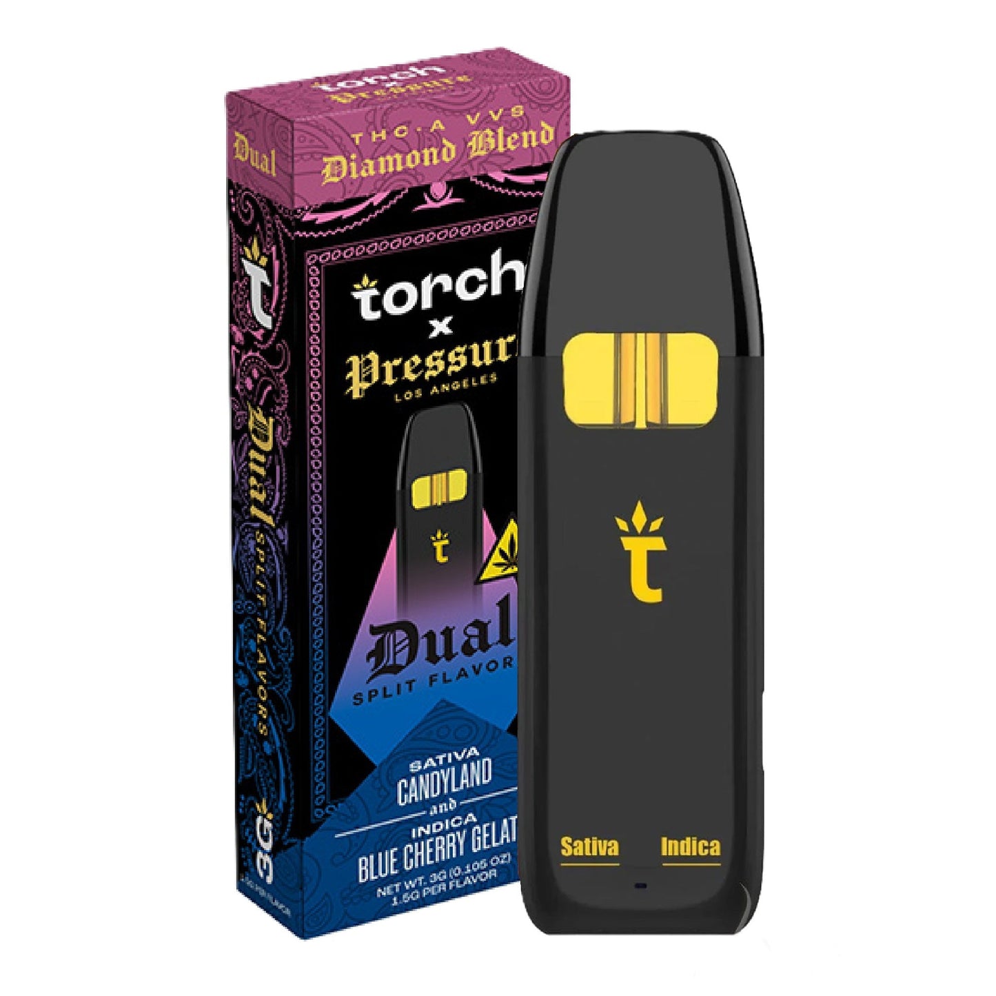 Pressure x Torch Dual Split Flavors THC-A VVS Vaporizer 3000mg