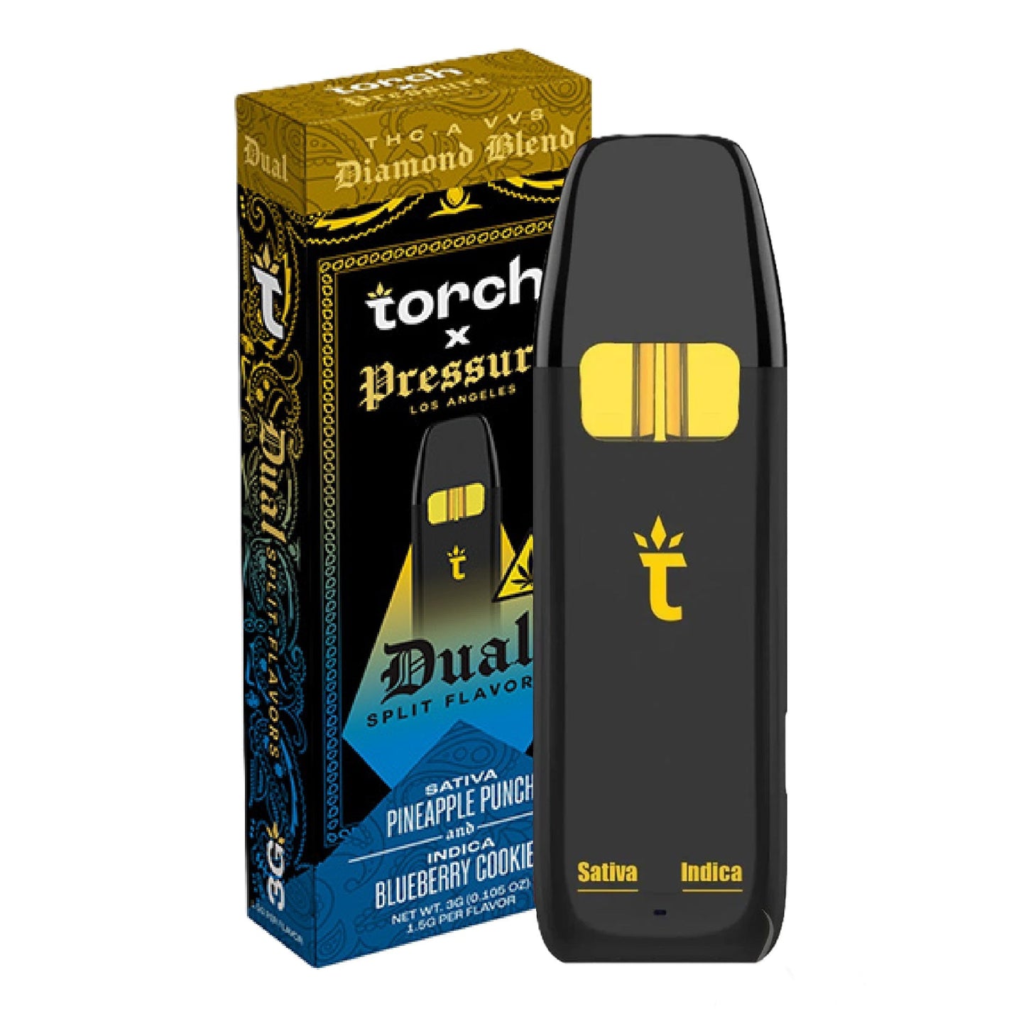 Pressure x Torch Dual Split Flavors THC-A VVS Vaporizer 3000mg