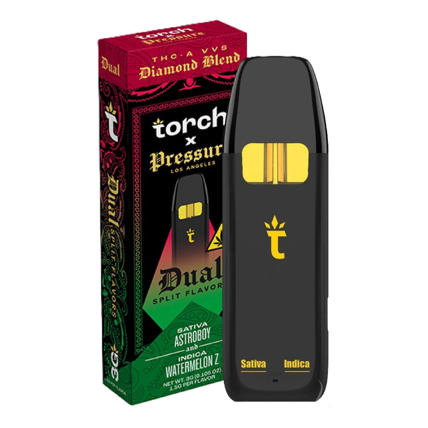 Pressure x Torch Dual Split Flavors THC-A VVS Vaporizer 3000mg