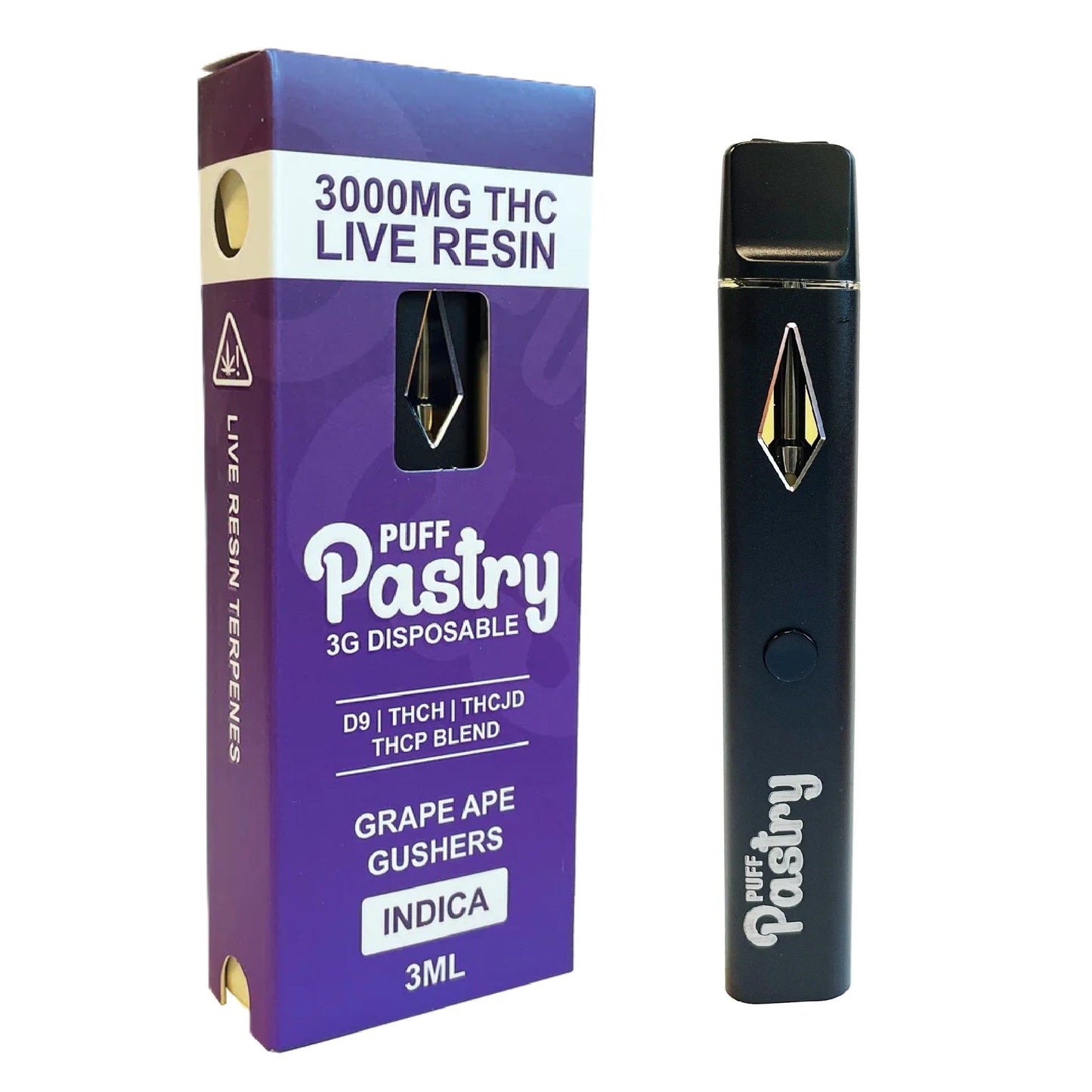 Puff Pastry THC Live Resin Blend Vaporizer 3000mg