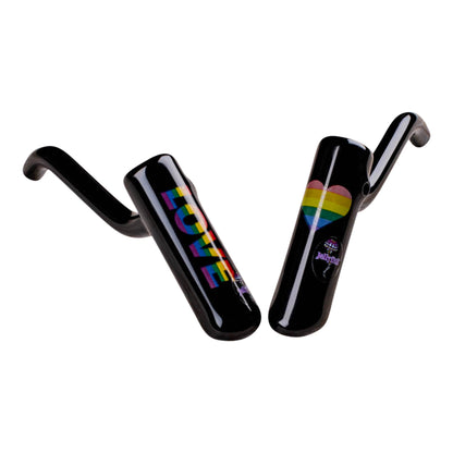 JellyFish Glass Rainbow Layback Bubbler 5in