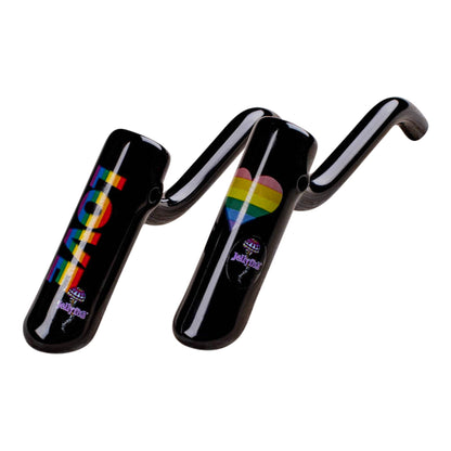 JellyFish Glass Rainbow Layback Bubbler 5in