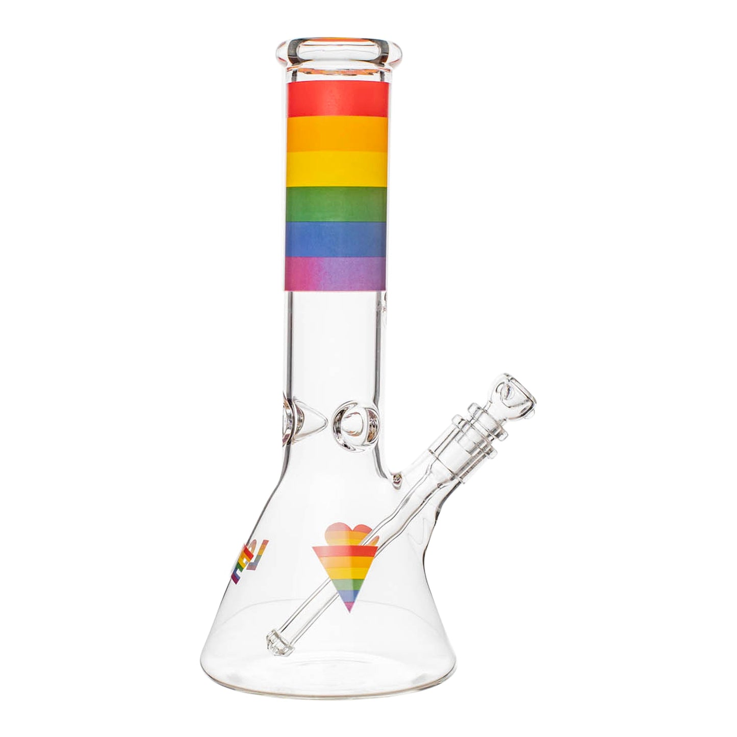 JellyFish Glass Rainbow Pride Beaker Bong 12in