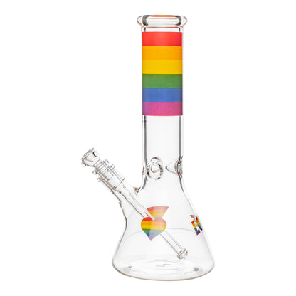 JellyFish Glass Rainbow Pride Beaker Bong 12in