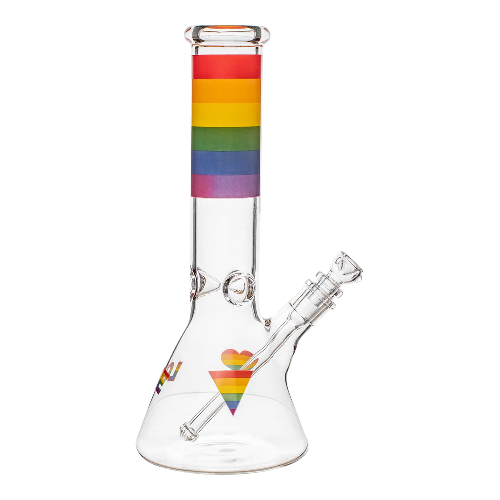JellyFish Glass Rainbow Pride Beaker Bong 12in