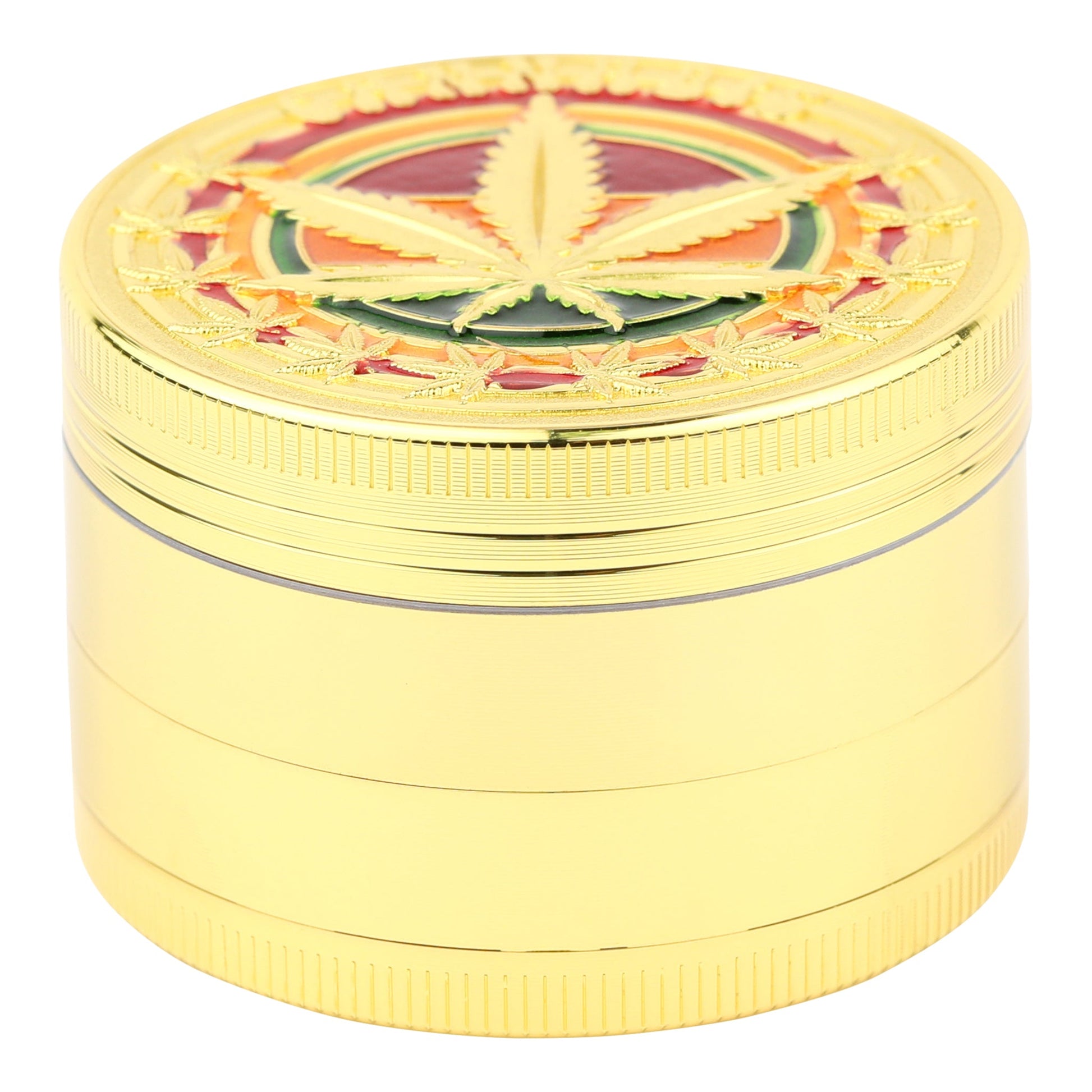 Everything 420 Rasta Leaf 4 Piece Herb Grinder 52mm Metal