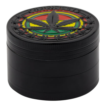 Everything 420 Rasta Leaf 4 Piece Herb Grinder 52mm Metal