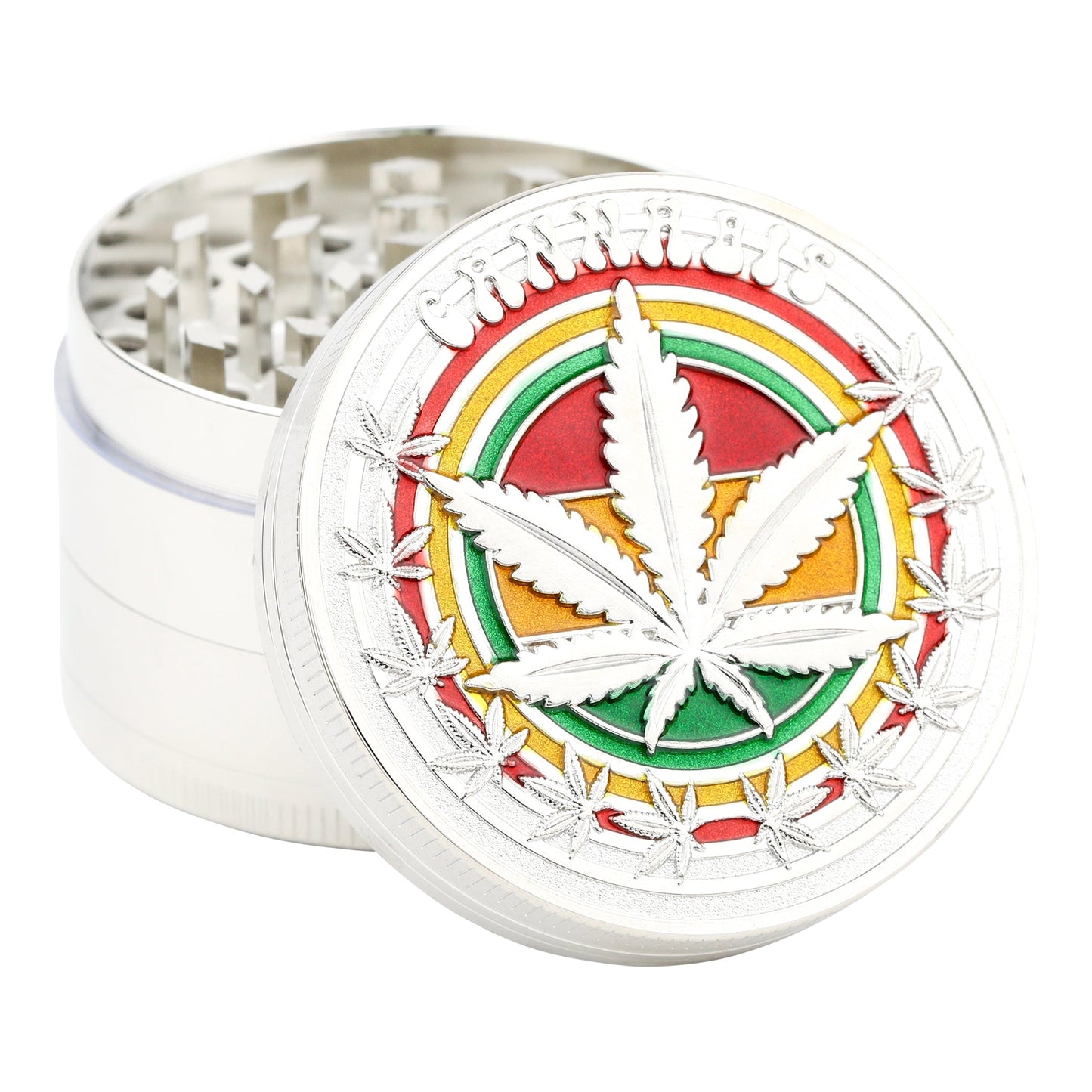 Everything 420 Rasta Leaf 4 Piece Herb Grinder 52mm Metal
