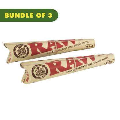 RAW Cone Papers 1 1/4 Wide Pre-Rolled 3 Pack