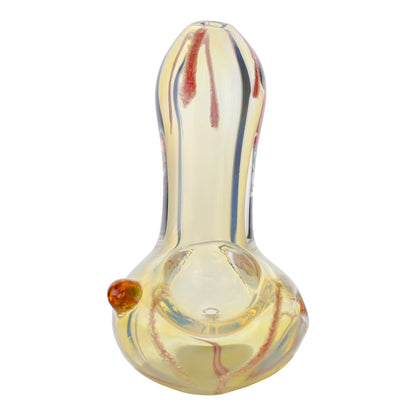 Red Stripe Borosilicate Glass Pipe 3in