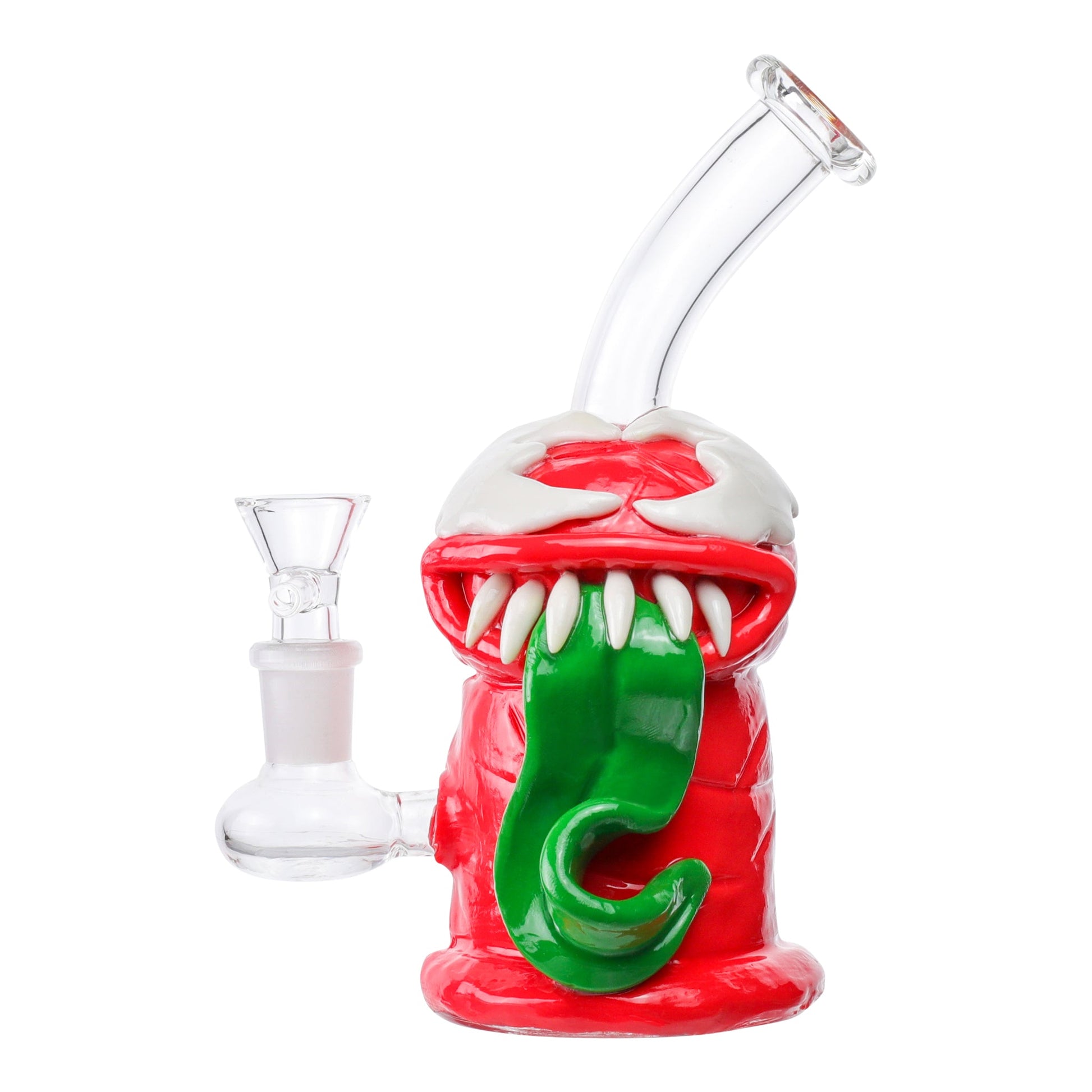 Red Venom Bubbler Bong 7in Borosilicate Glass