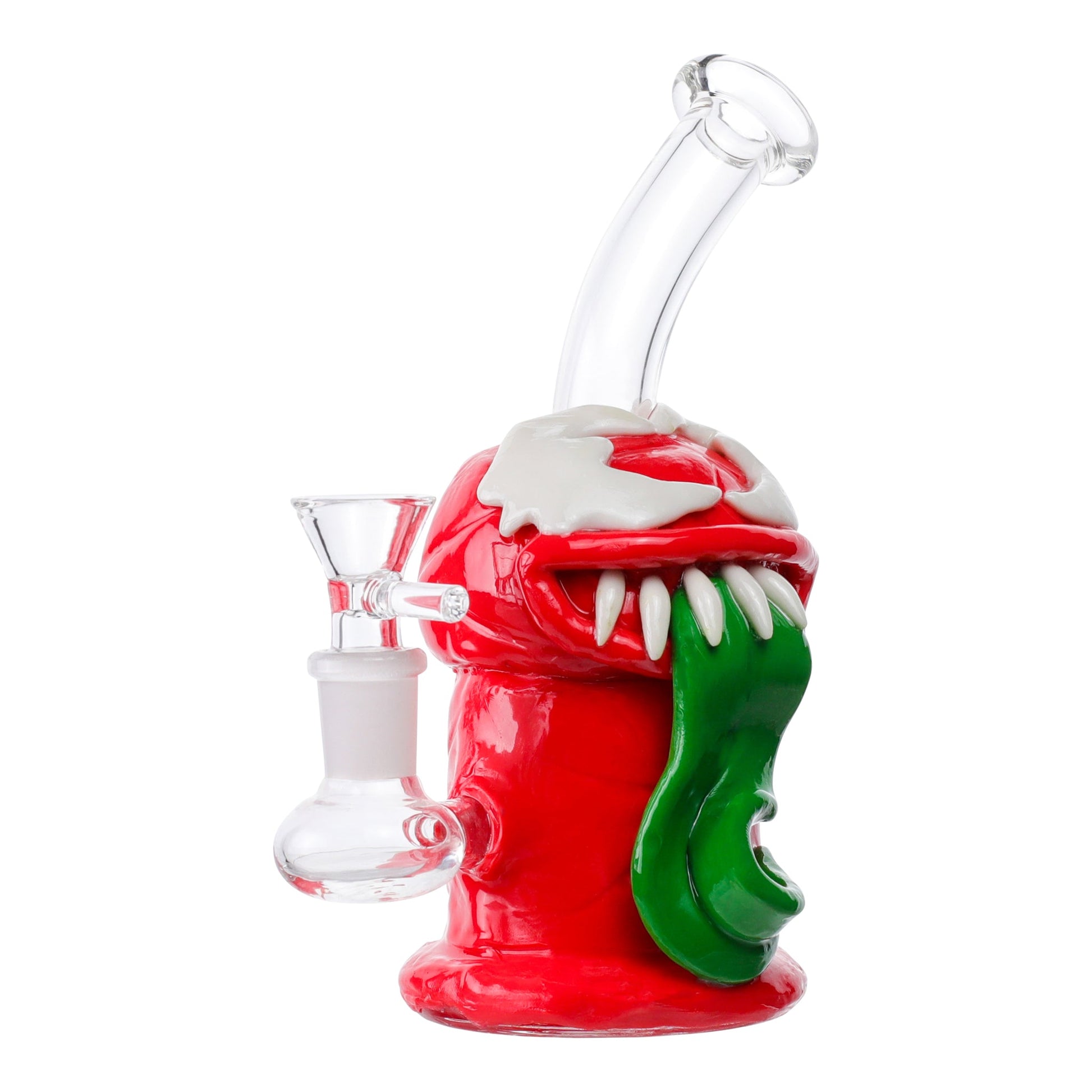 Red Venom Bubbler Bong 7in Borosilicate Glass