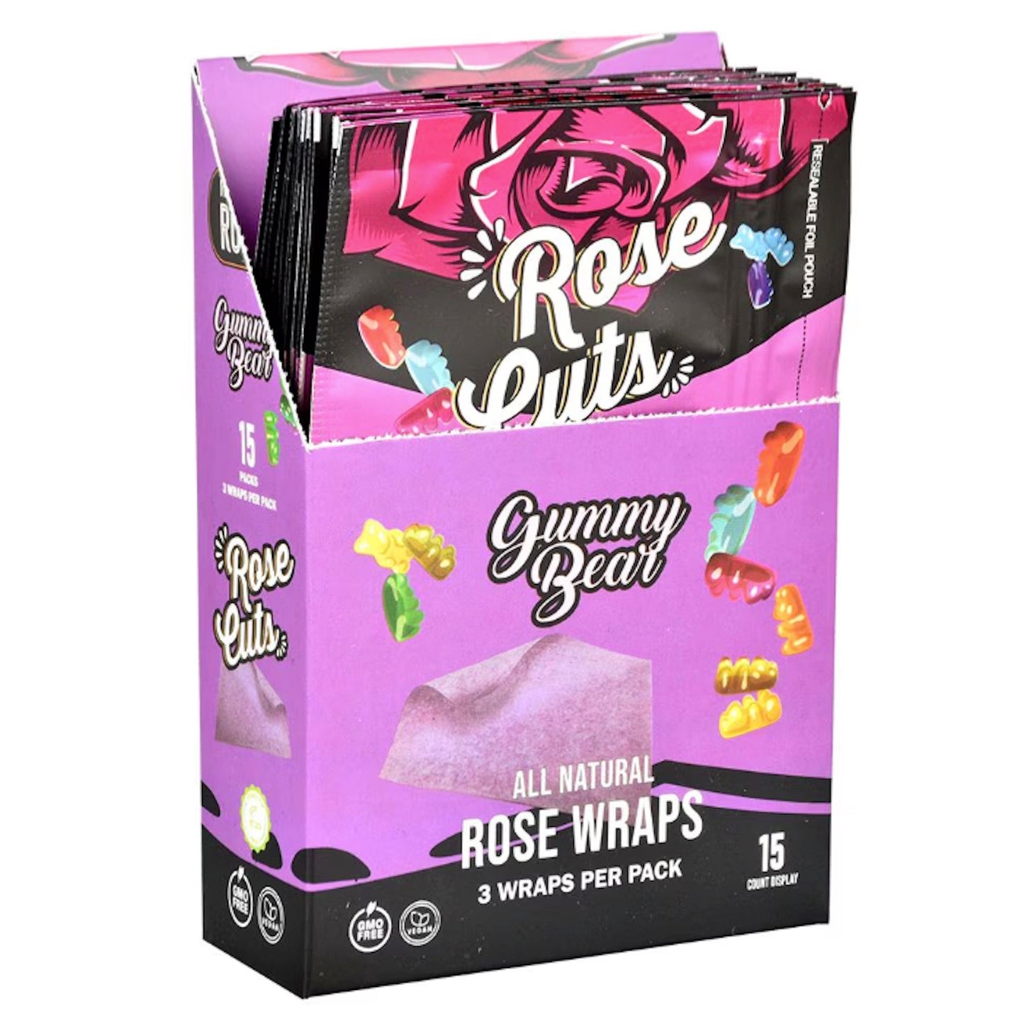 Rose Cuts Purple Rose Wraps 3ct