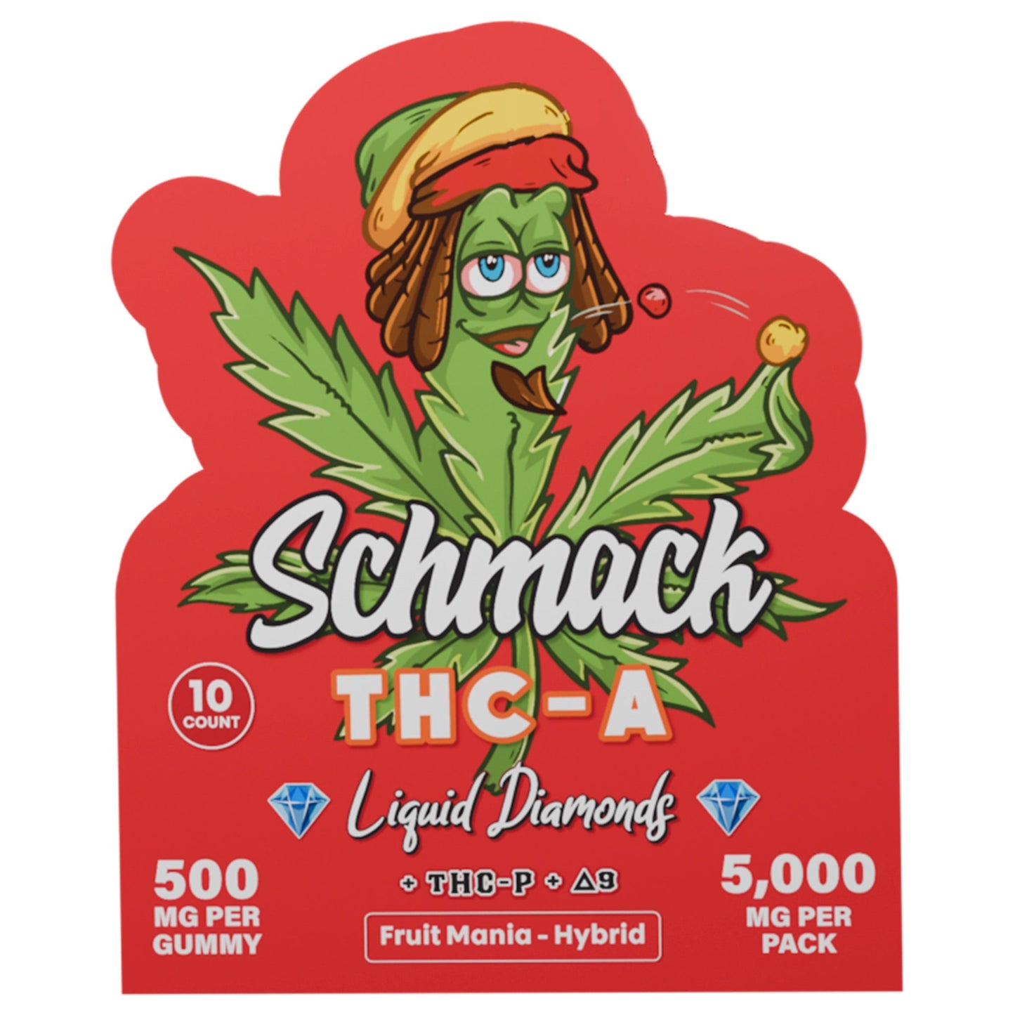 Schmack Liquid Diamonds THC-A Fruit Mania Gummies 5000mg 10ct