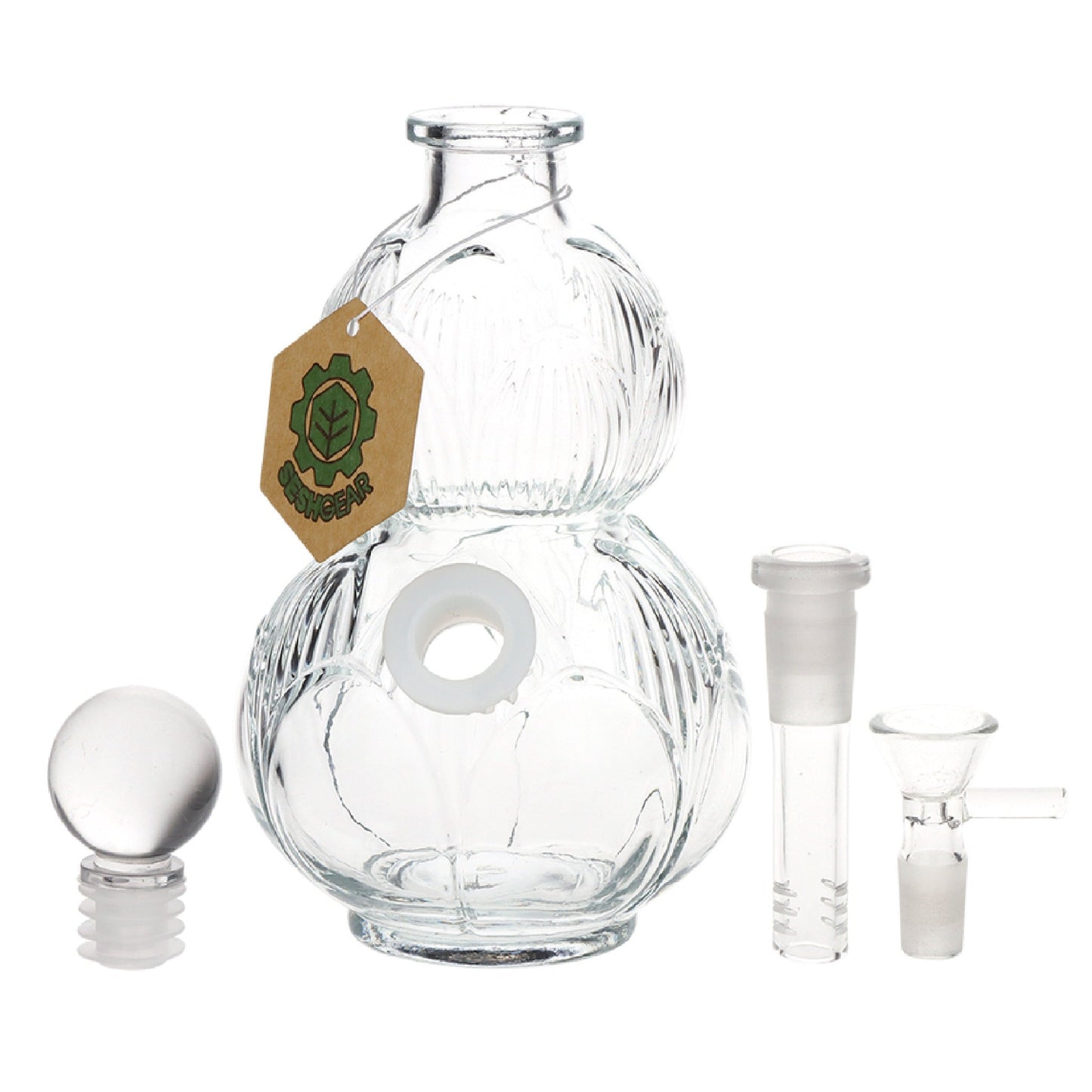 SeshGear Clear Vintage Gourd Bubbler 8in