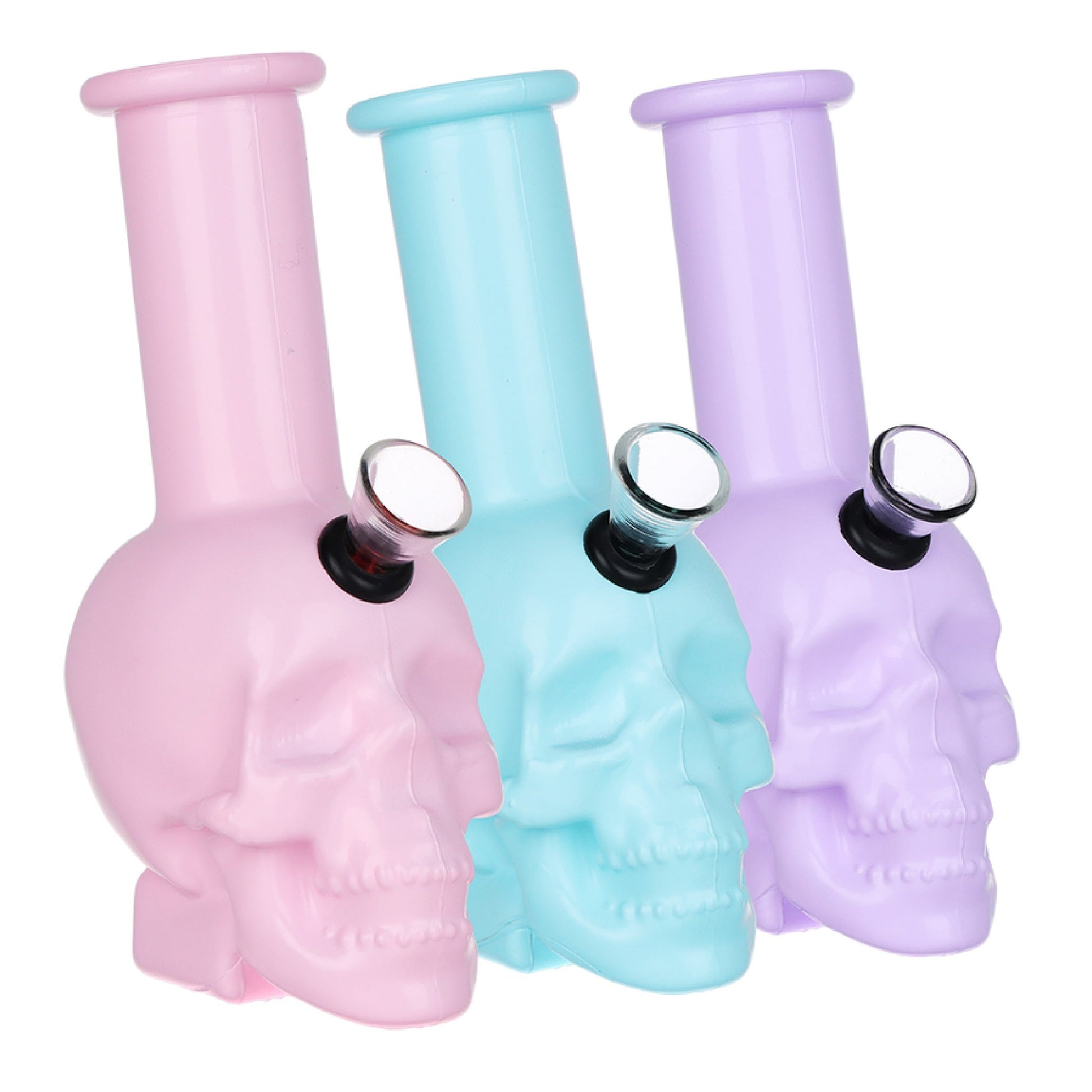 SeshGear Pastel Skull Glass Bong 6in
