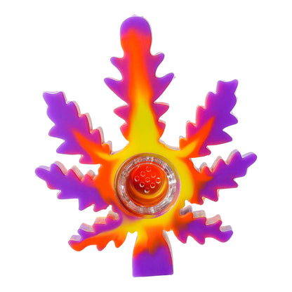 Jo Silicone Marijuana Leaf Pipe 4in