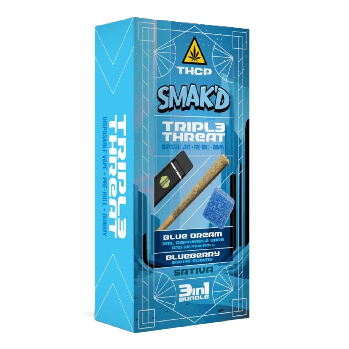 Smakd Triple Threat 3 In 1 Vape Pre Roll Gummy