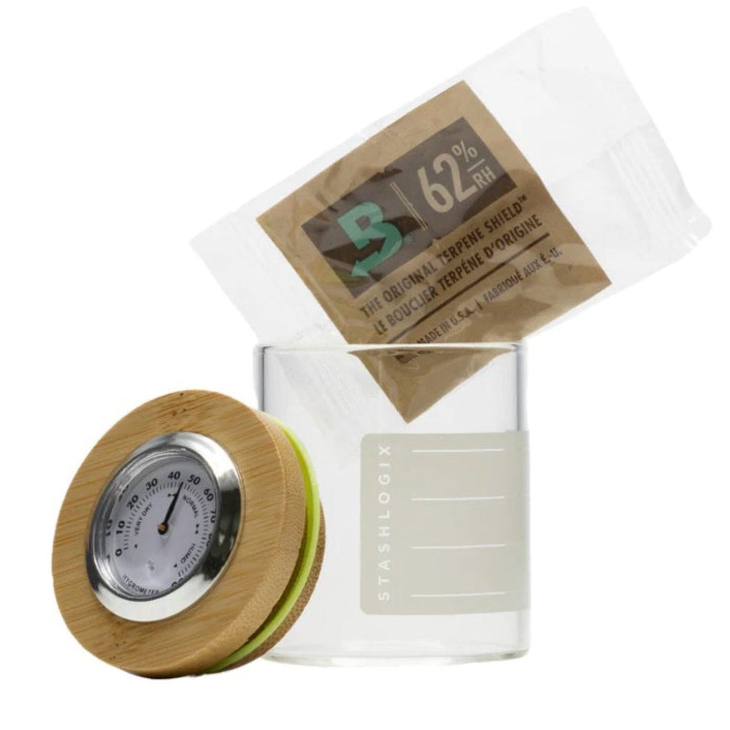 StashLogix Bamboo SmartJar Stash Jar 3in Small