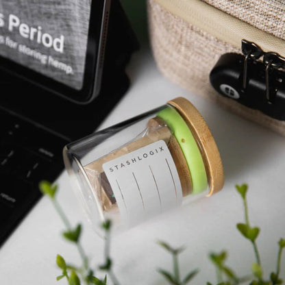 StashLogix Bamboo SmartJar Stash Jar 3in Small