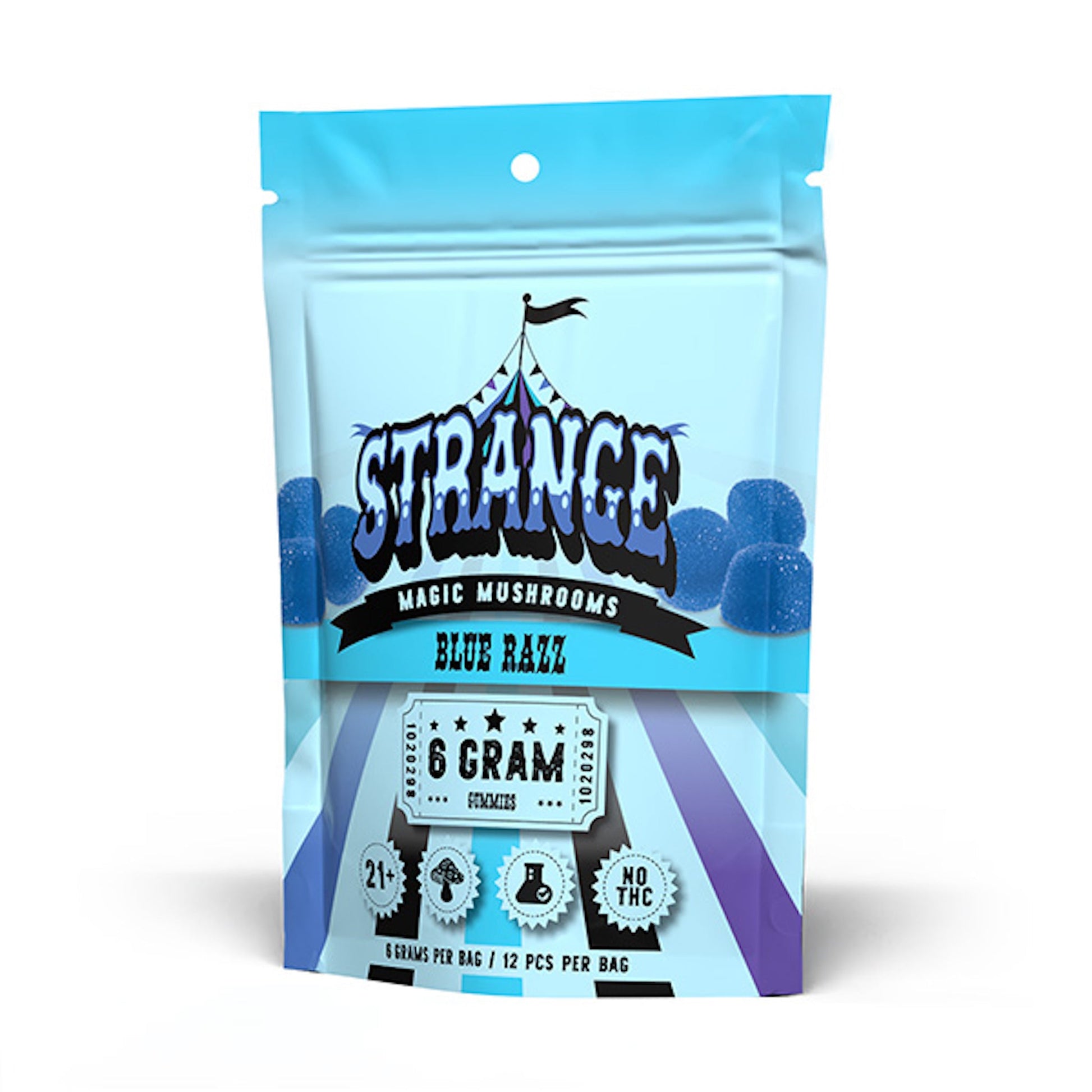 Strange Magic Mushroom Blue Razz Gummies 6000mg 12ct