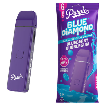 Purple Blue Diamond THC-A Blue Lotus Vaporizer 6000mg