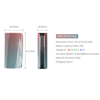 STRIO Raven Cartridge Battery 600mah 510 Thread