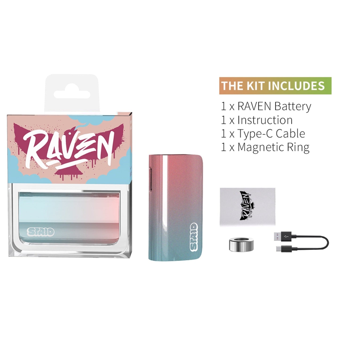STRIO Raven Cartridge Battery 600mah 510 Thread