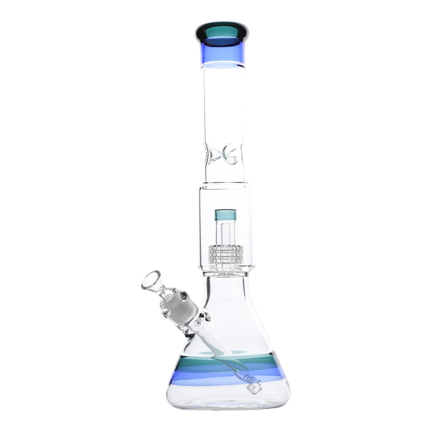 YX Striped Matrix Beaker Bong 17in Borosilicate Glass