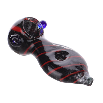 Striped Spoon Pipe 3in Borosilicate Glass