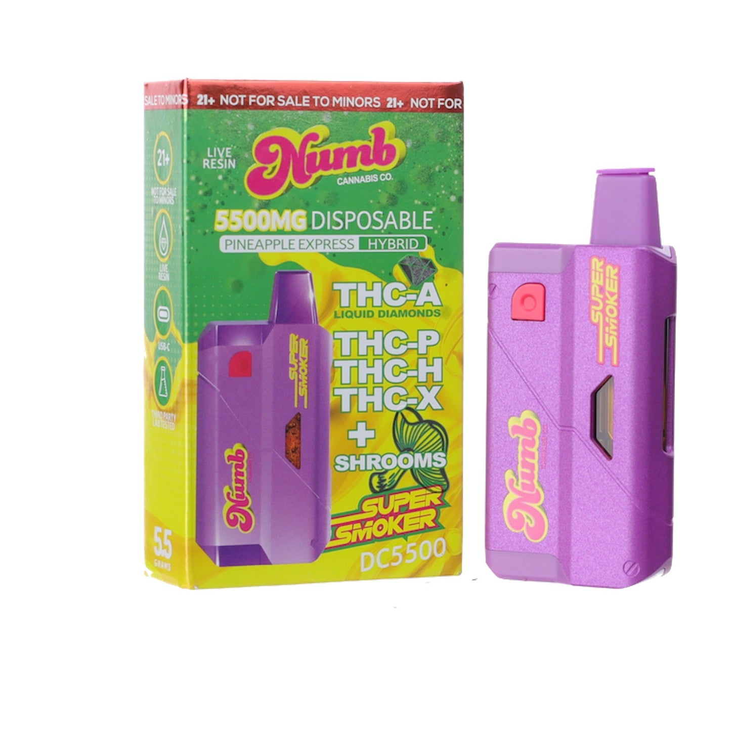 Numb Super Smoker Shroom Pineapple Express Vaporizer 5.5g