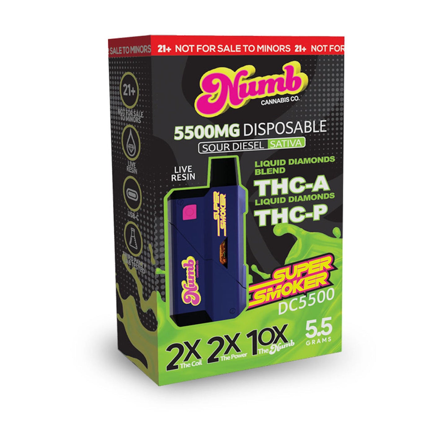 Numb Super Smoker THC-A THC-P Vaporizer 5500mg