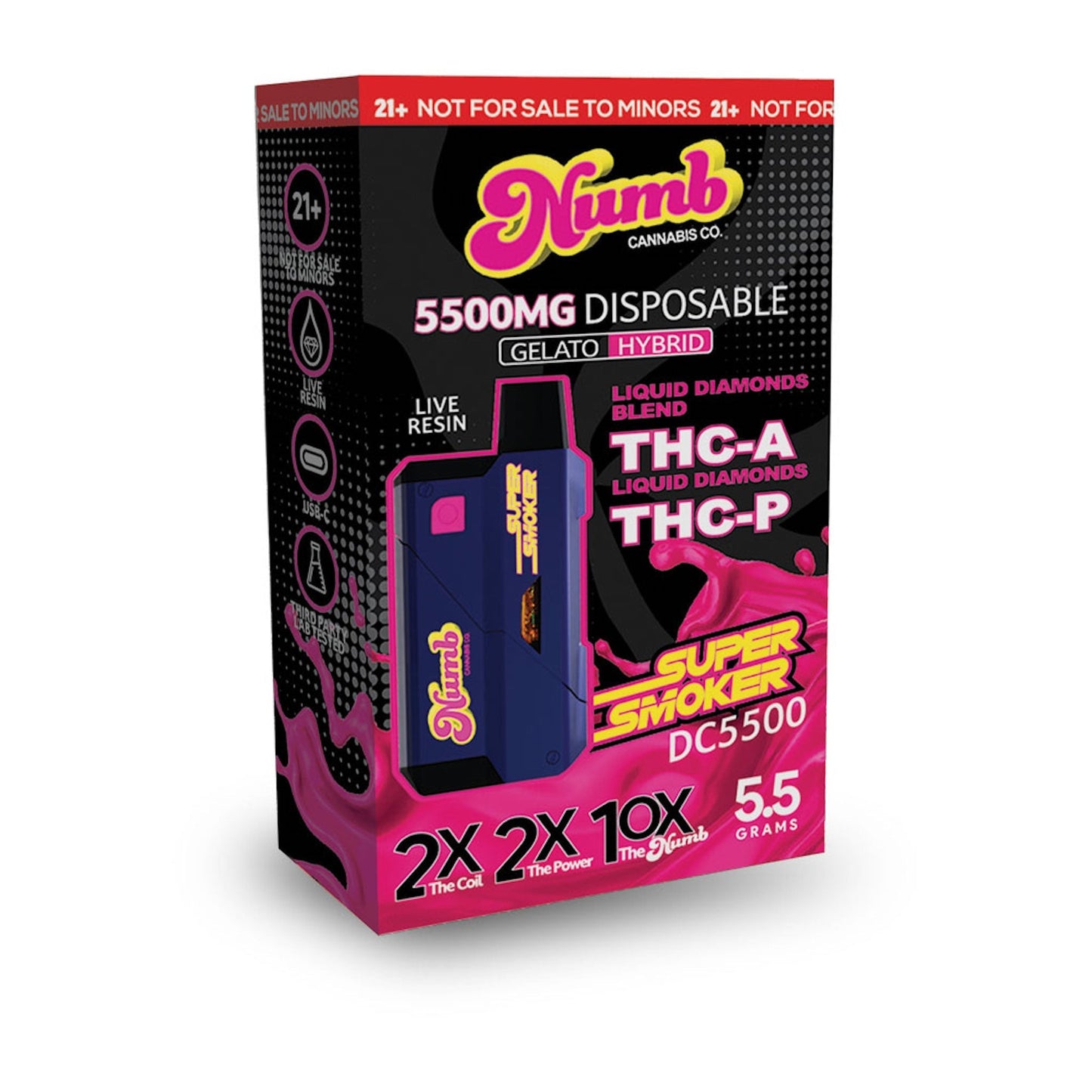 Numb Super Smoker THC-A THC-P Vaporizer 5500mg