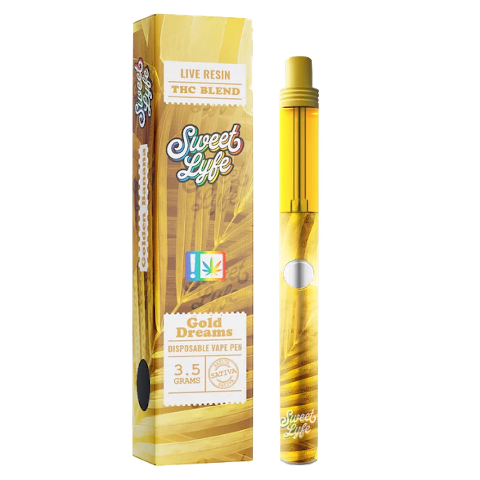 Sweet Lyfe Gold Live Resin THC Vaporizer 3500mg