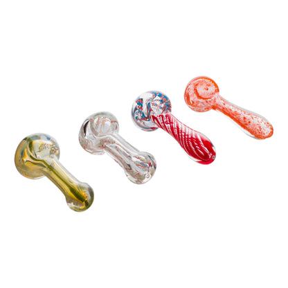 Swirled Borosilicate Glass Spoon Pipe 4in