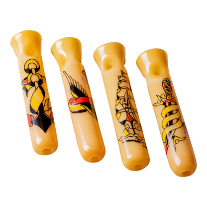 JellyFish Glass Tattoo Series Jax Bat Pipe 3.5in