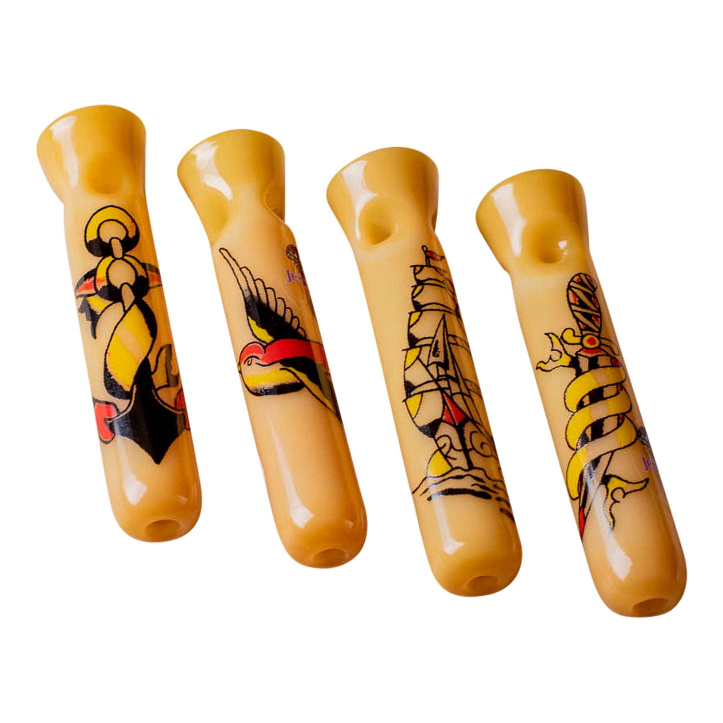 JellyFish Glass Tattoo Series Jax Bat Pipe 3.5in