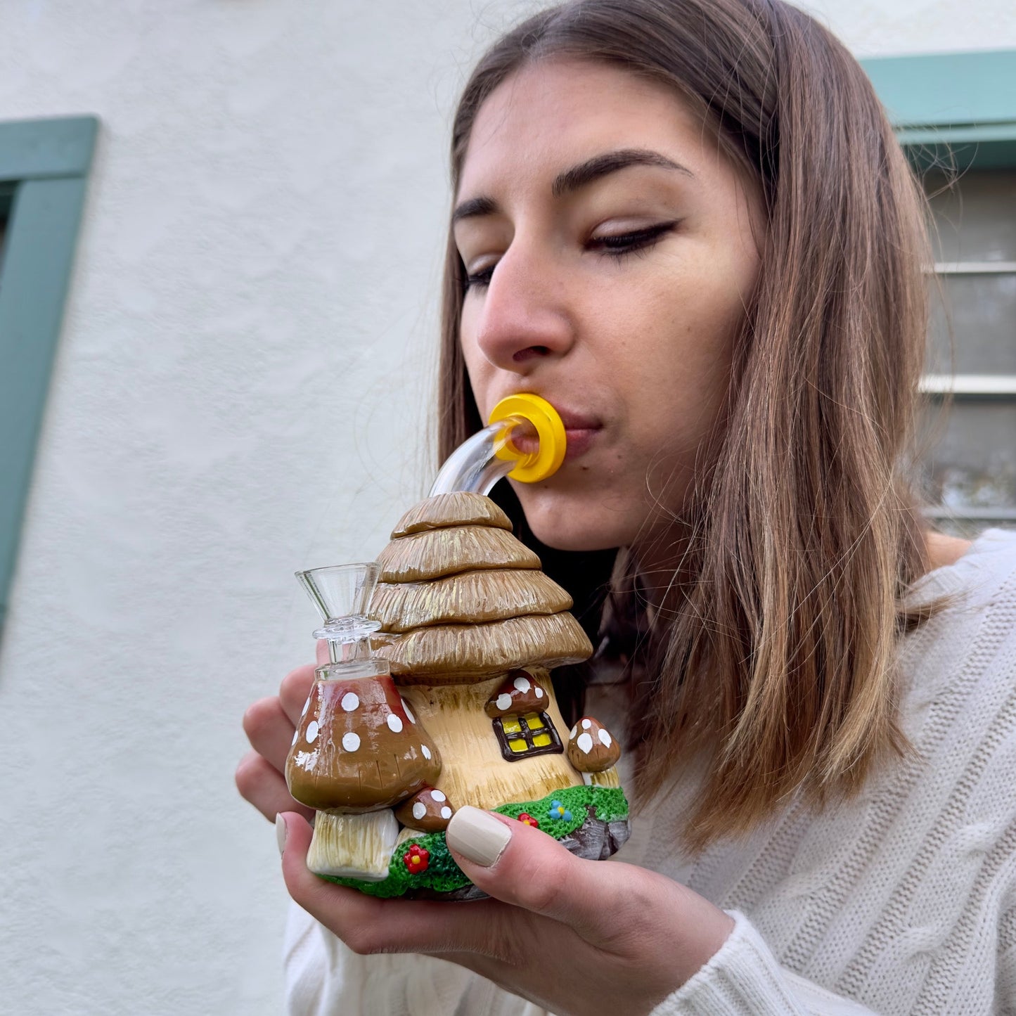 Amy The Gnome Home Bong 7in Glass