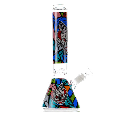 Killer Clown Beaker Bong 14in Glow In The Dark Glass
