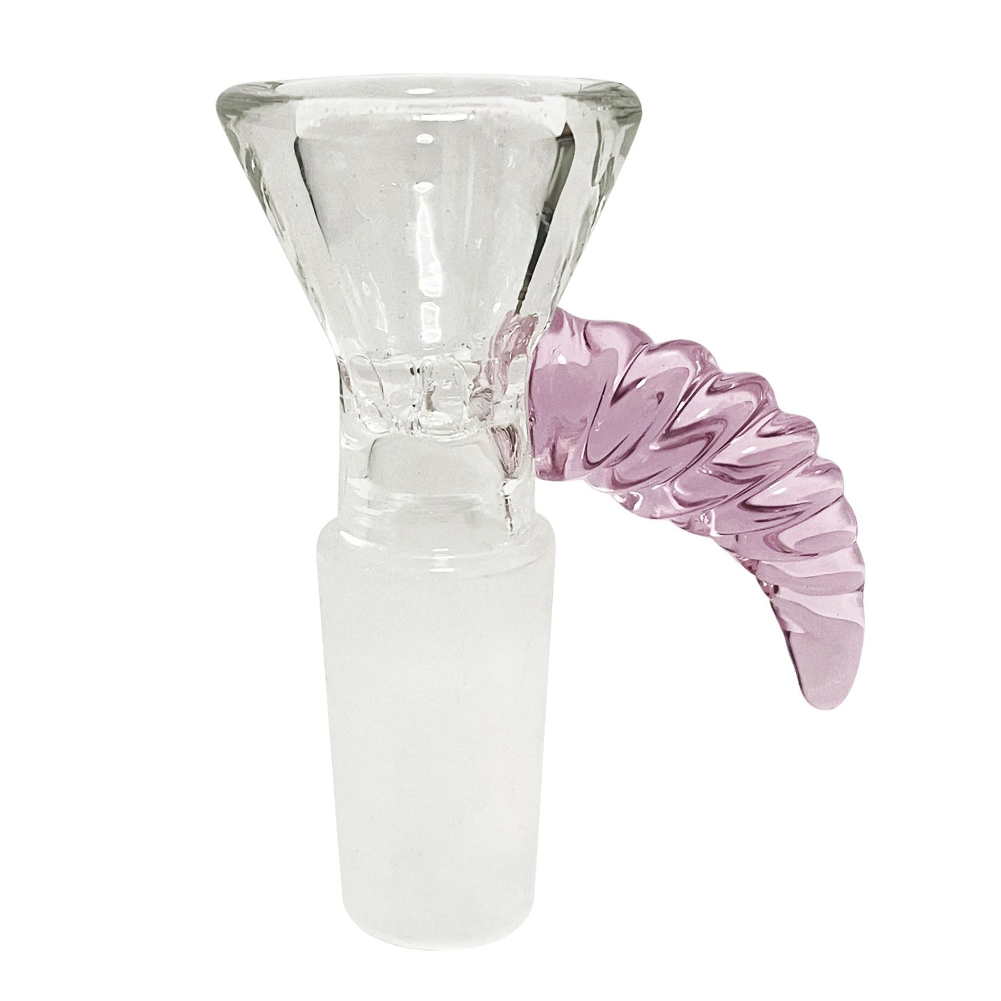 Thorned Grip Bong Bowl 14mm Male Borosilicate Glass Pink