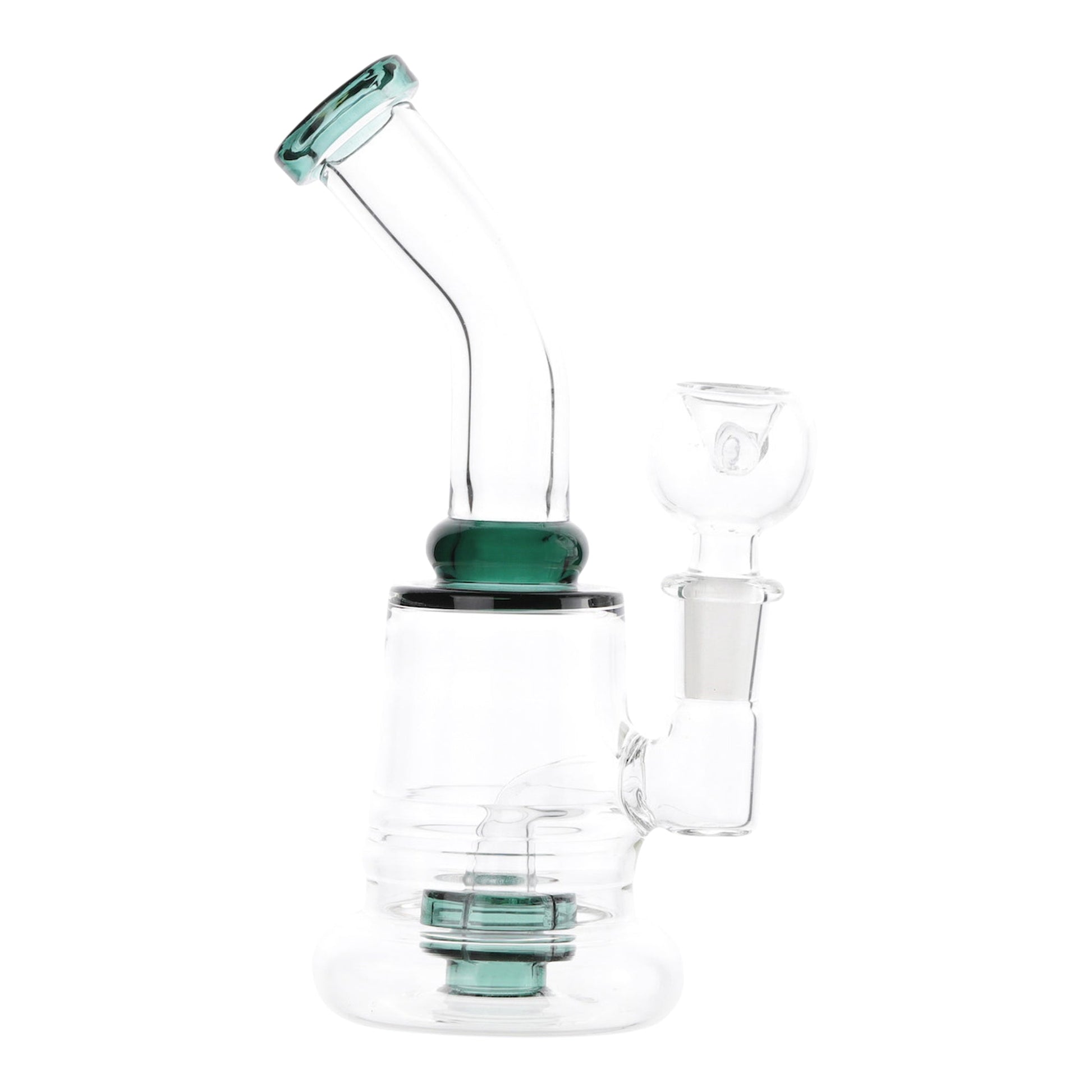Tilted Disc Perc Bong 7in Green Glass