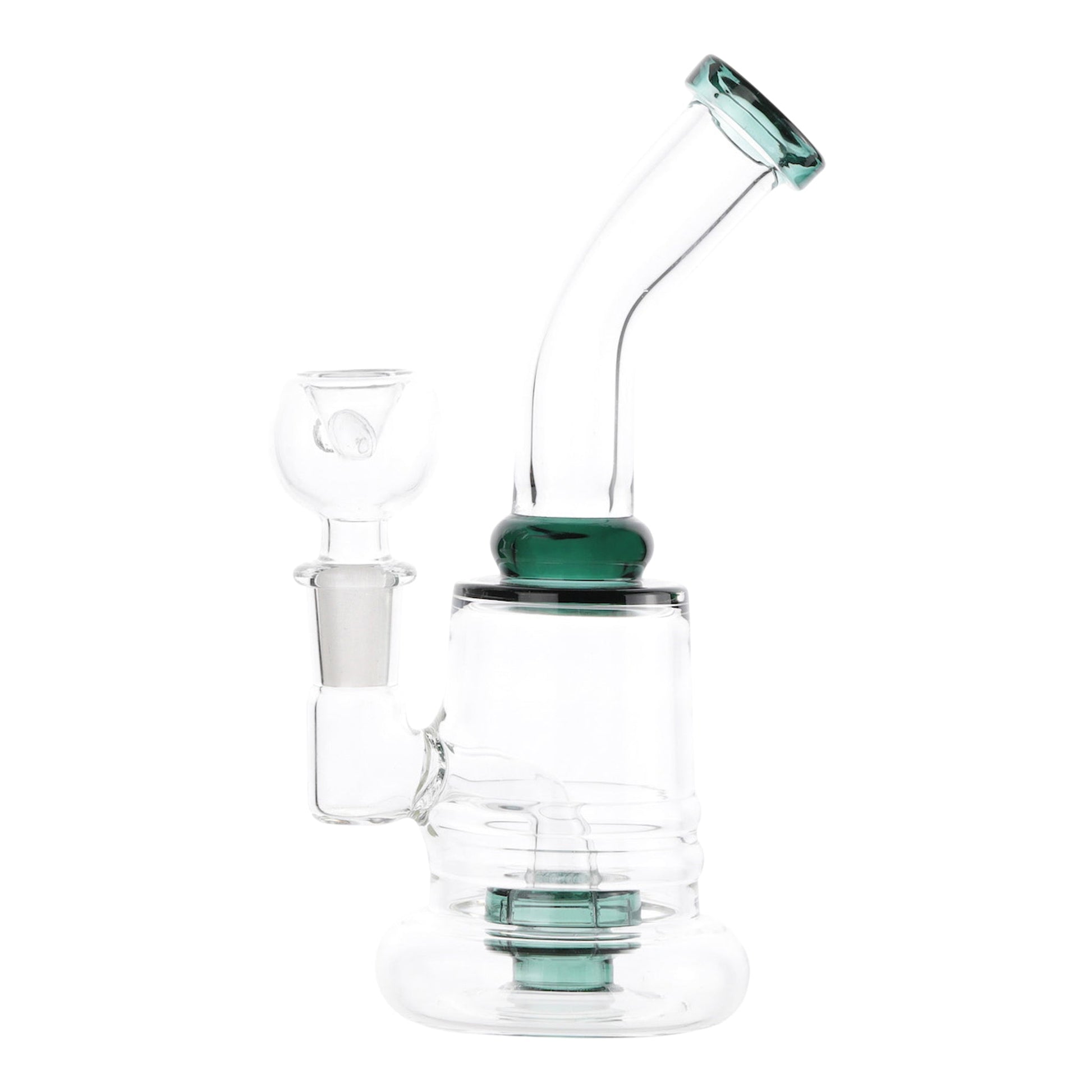 Tilted Disc Perc Bong 7in Green Glass